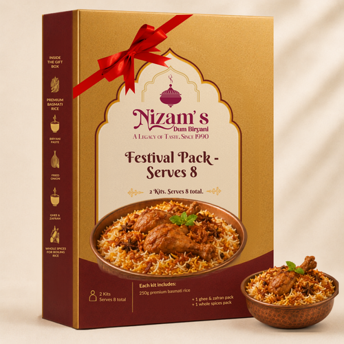 Nizam’s Hyderabadi Dum Biryani Festival Feast Pack – 2 × Serves 4 ready-to-cook biryani kit