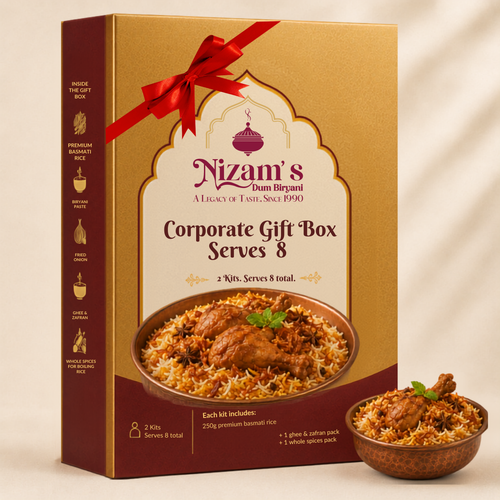 Nizam’s Hyderabadi Dum Biryani Corporate Gift Box – 4 × Serves 2 ready-to-cook biryani kit